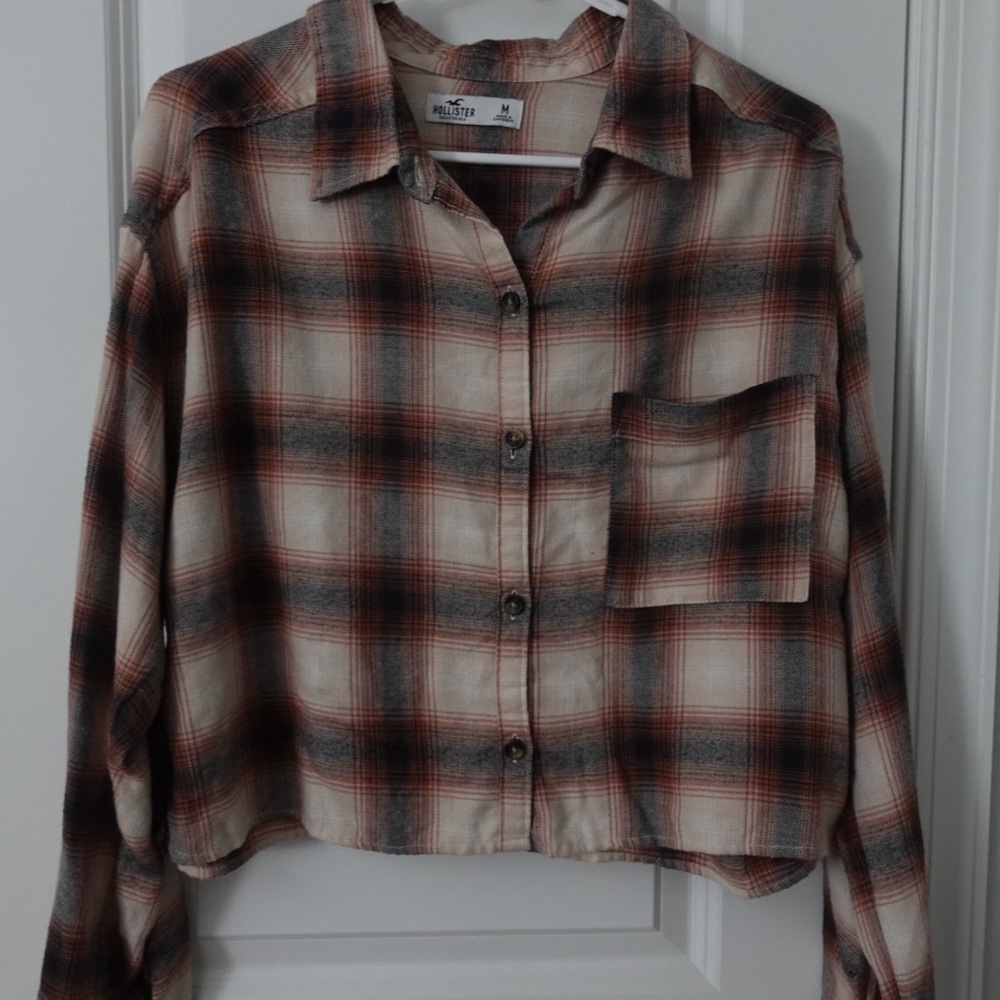 Hollister Cropped Plaid Shirt
